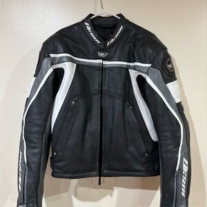 Berik leather motorcycle racing jacket